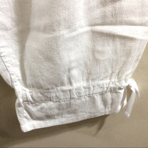 France Blanc du Nil 100% cotton capris cargo pants - Picture 5 of 8